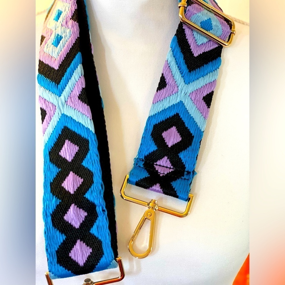 Brand NEW! Aqua Geo Lavender Crossbody Strapππ ~BAG NOT INCLUDED!~ - Picture 2 of 7